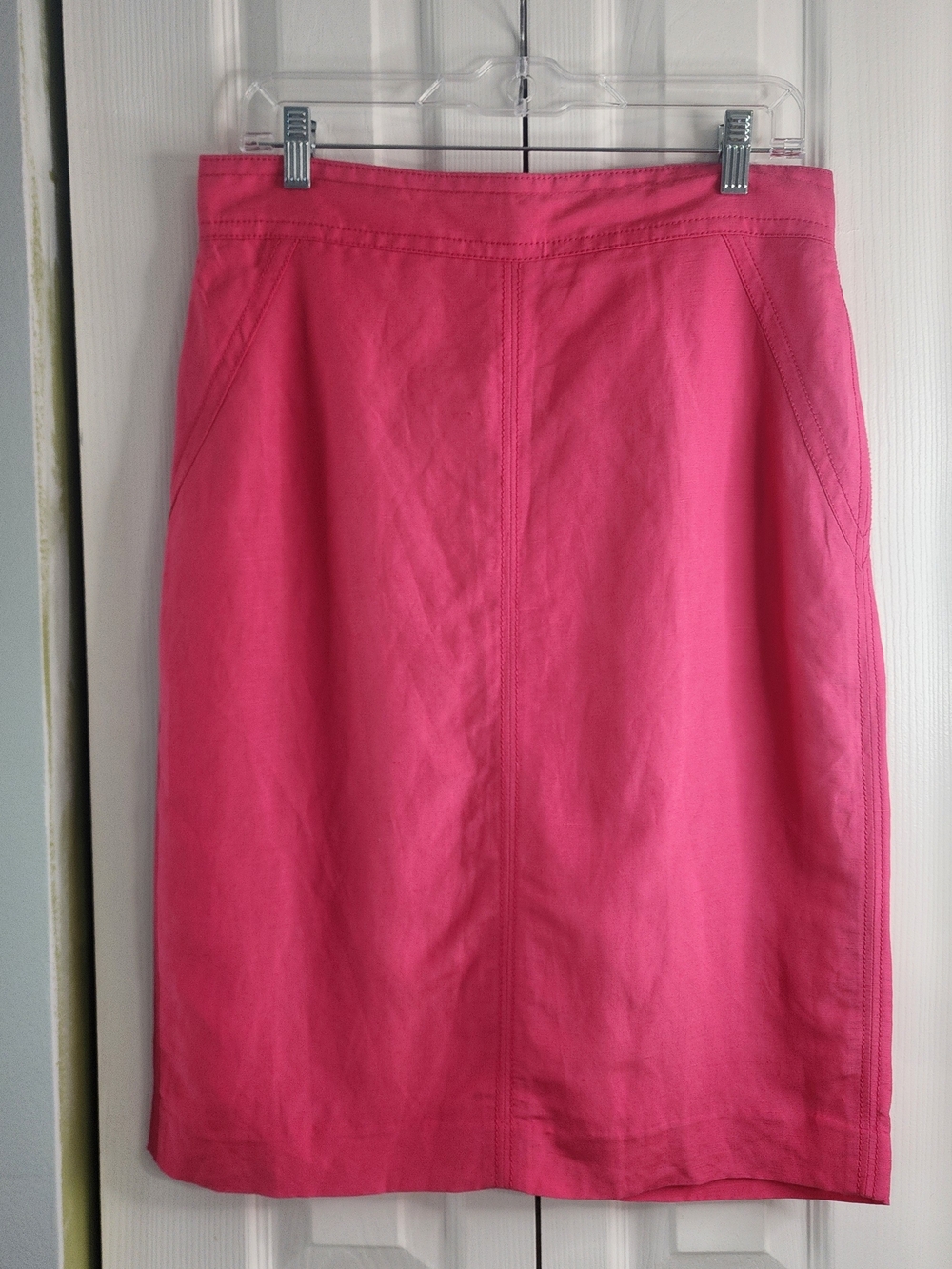 NWT Ann Taylor Pink Pencil Skirt Linen Blend Size 8